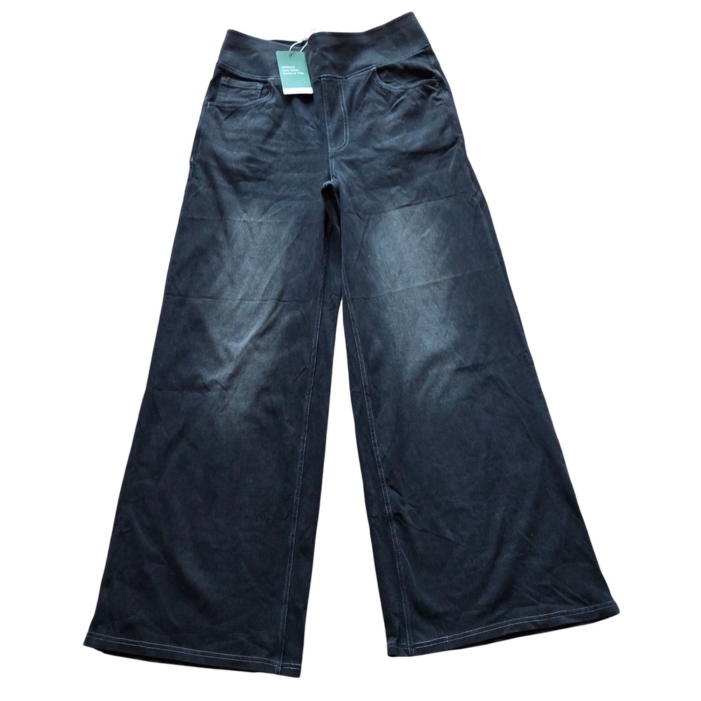 Halara Flex High Waisted Pocket Baggy Wide Leg Washed Casual Jeans Medium